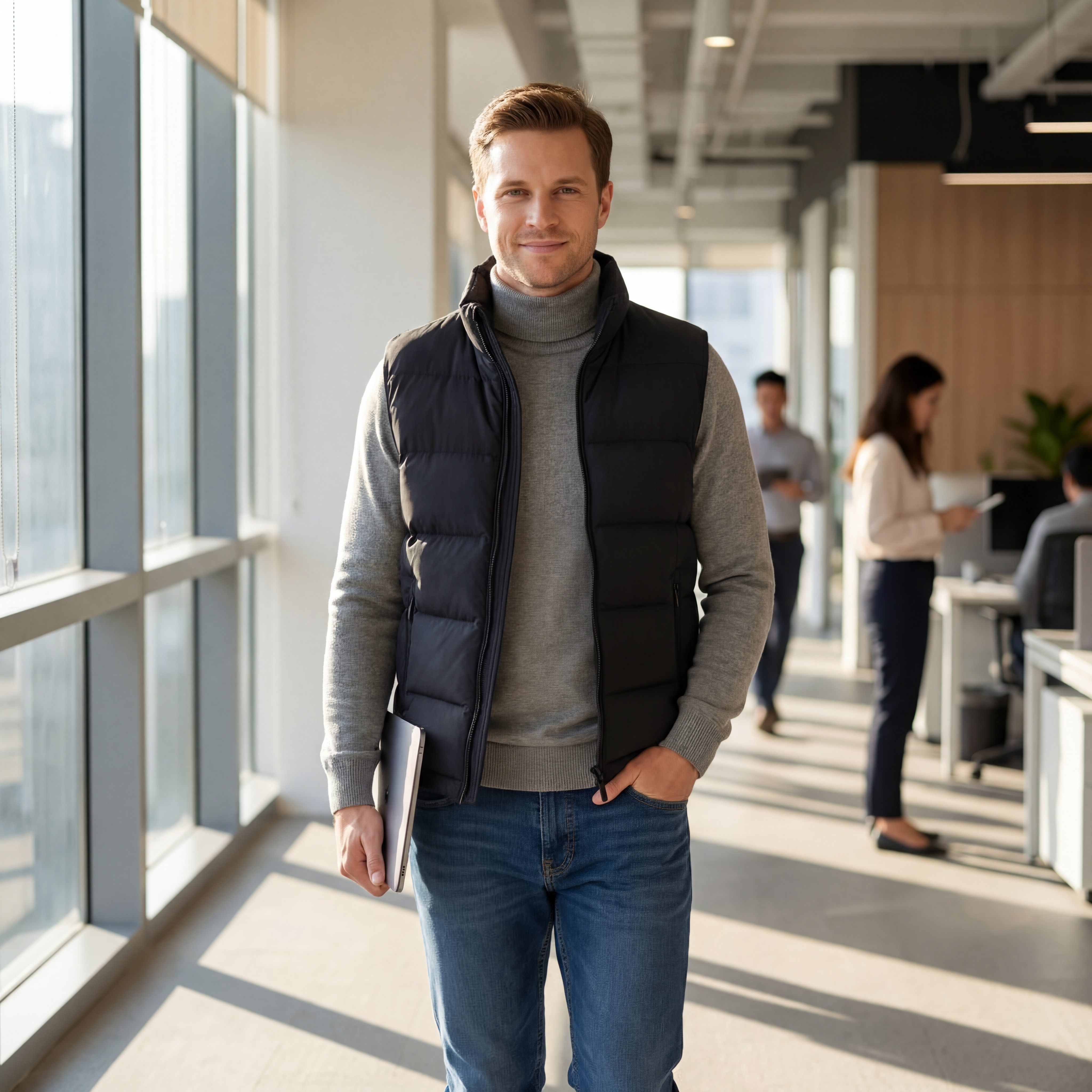 Riche | Gilet sans manches homme coupe ajustée matelassé