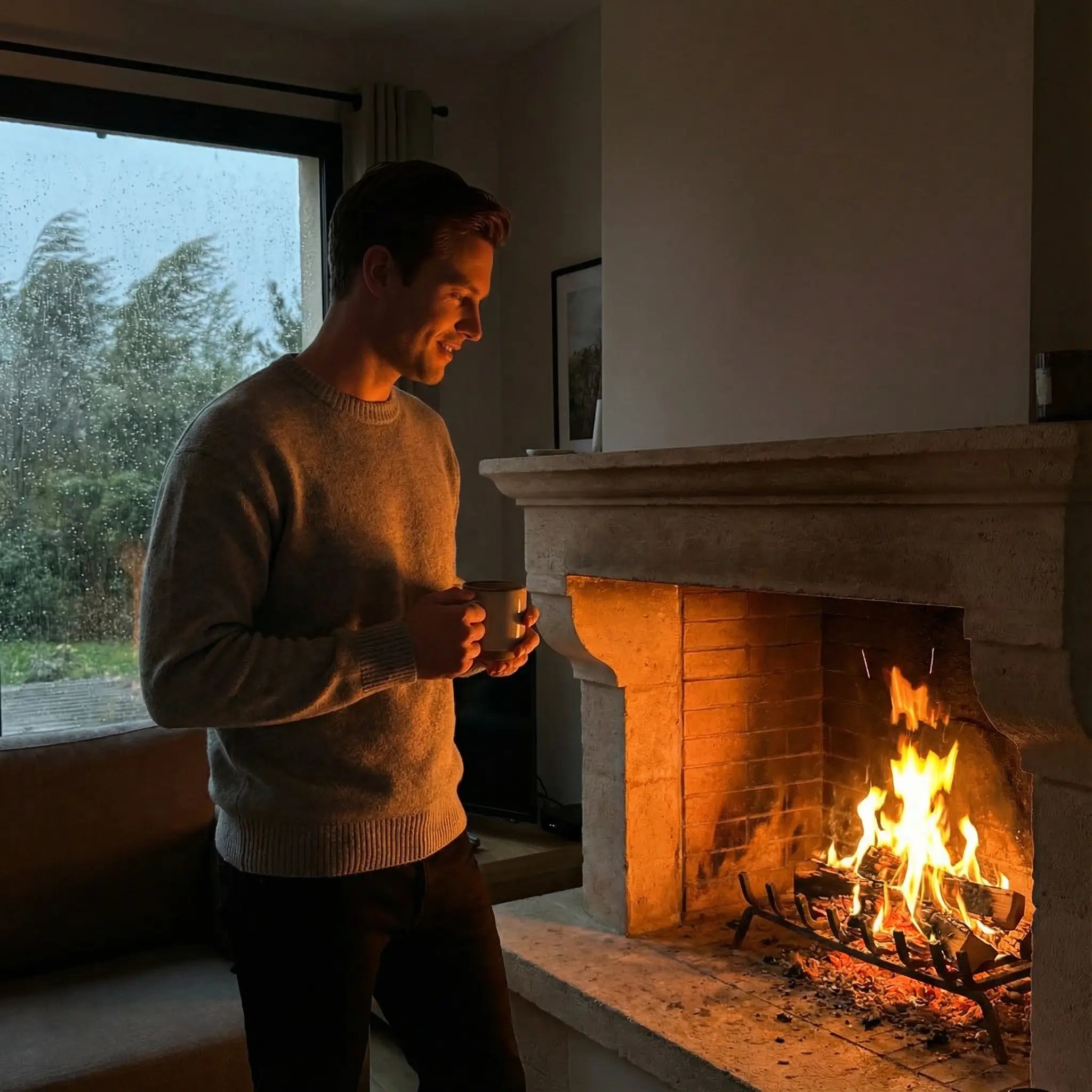 Riche | Pull homme épaissi en coton col rond