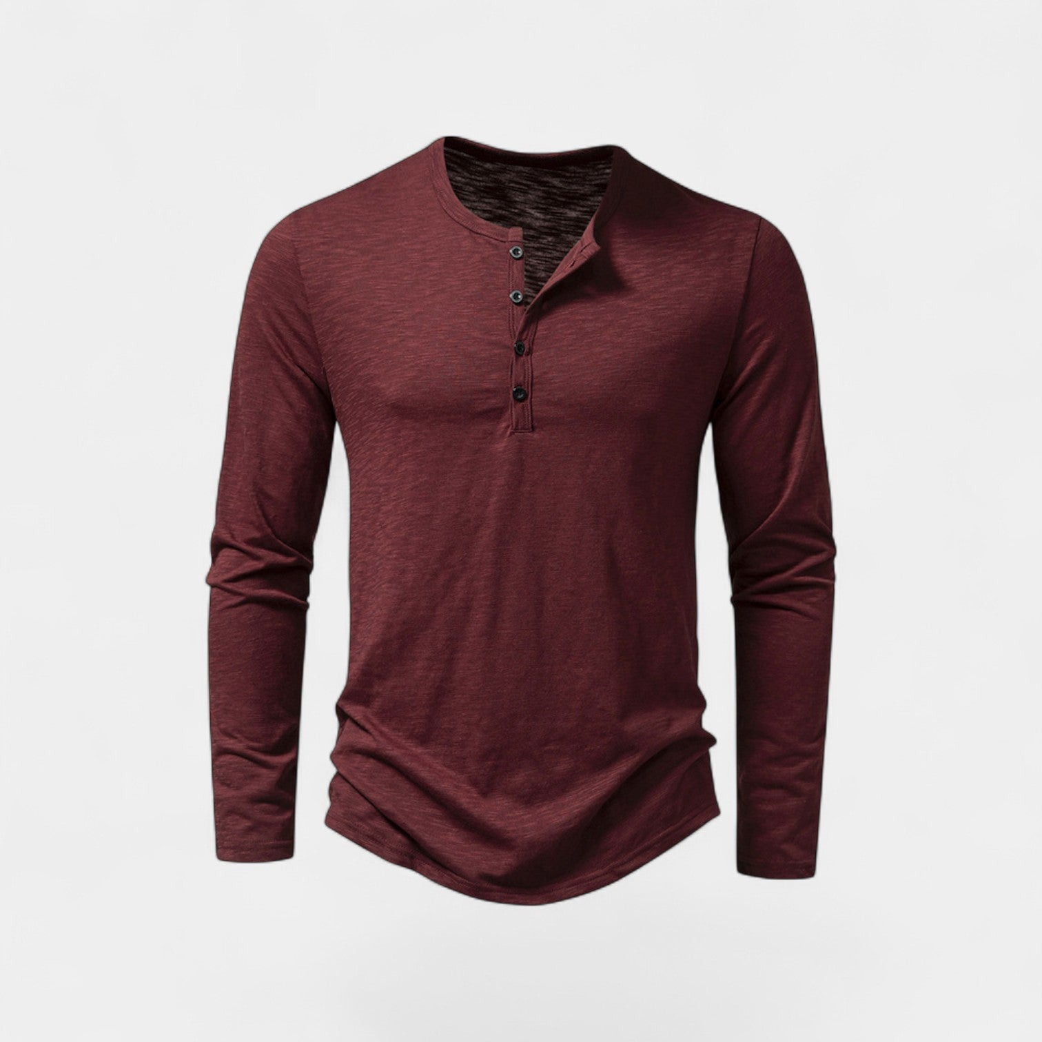 Riche | T-shirt homme manches longues à boutons – mélange technique casual raffiné