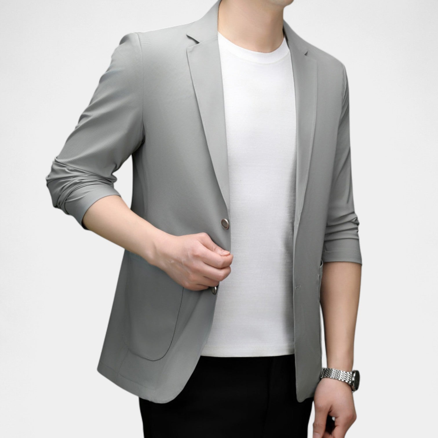 Riche | Blazer Homme en Soie Glacée – Coupe Tailleur Légère