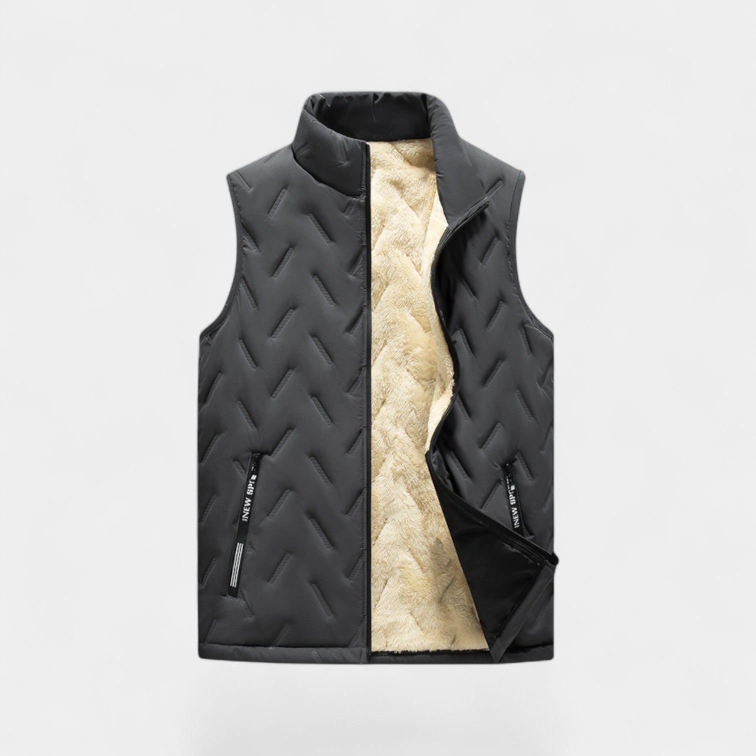 Riche | Gilet homme coton doublé polaire – confort raffiné