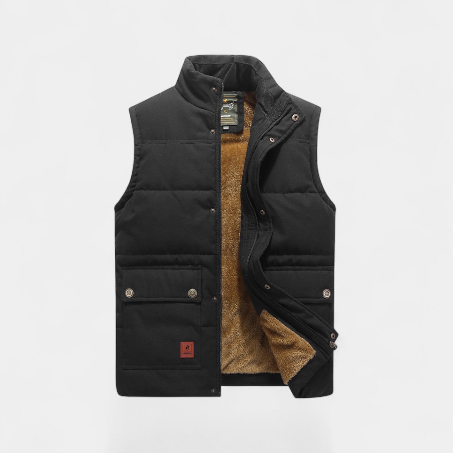 Riche | Gilet sans manches homme coton doublé velours – couche minimaliste raffinée