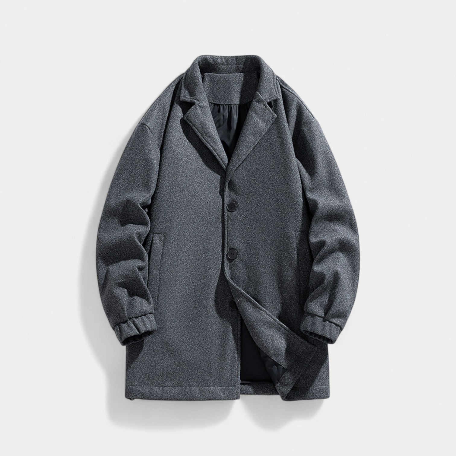 Riche | Manteau trench homme en laine mi-long – raffiné, ajusté, silhouette intemporelle