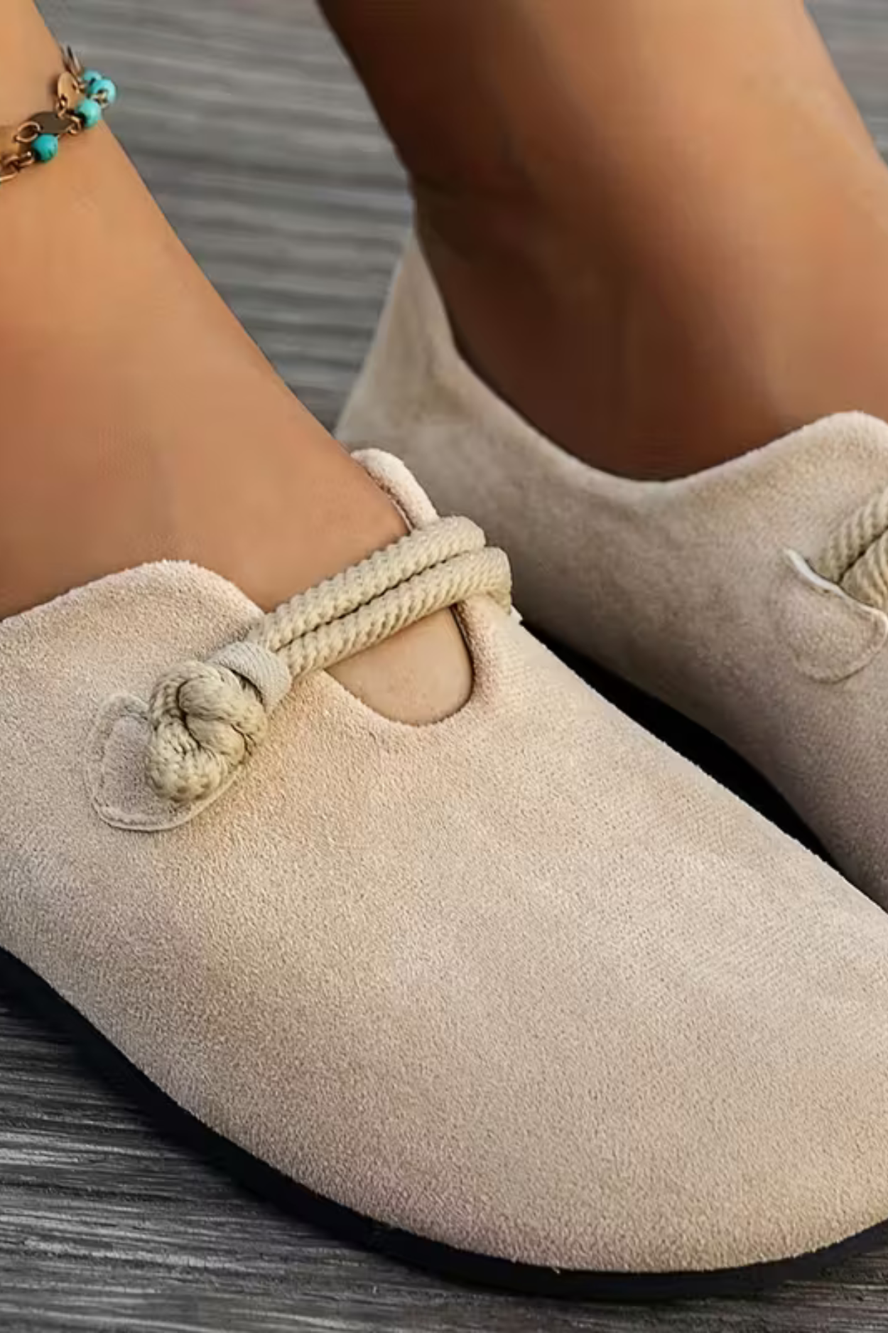 Mocassins femme en suède à enfiler – semelle souple plate coupe basse