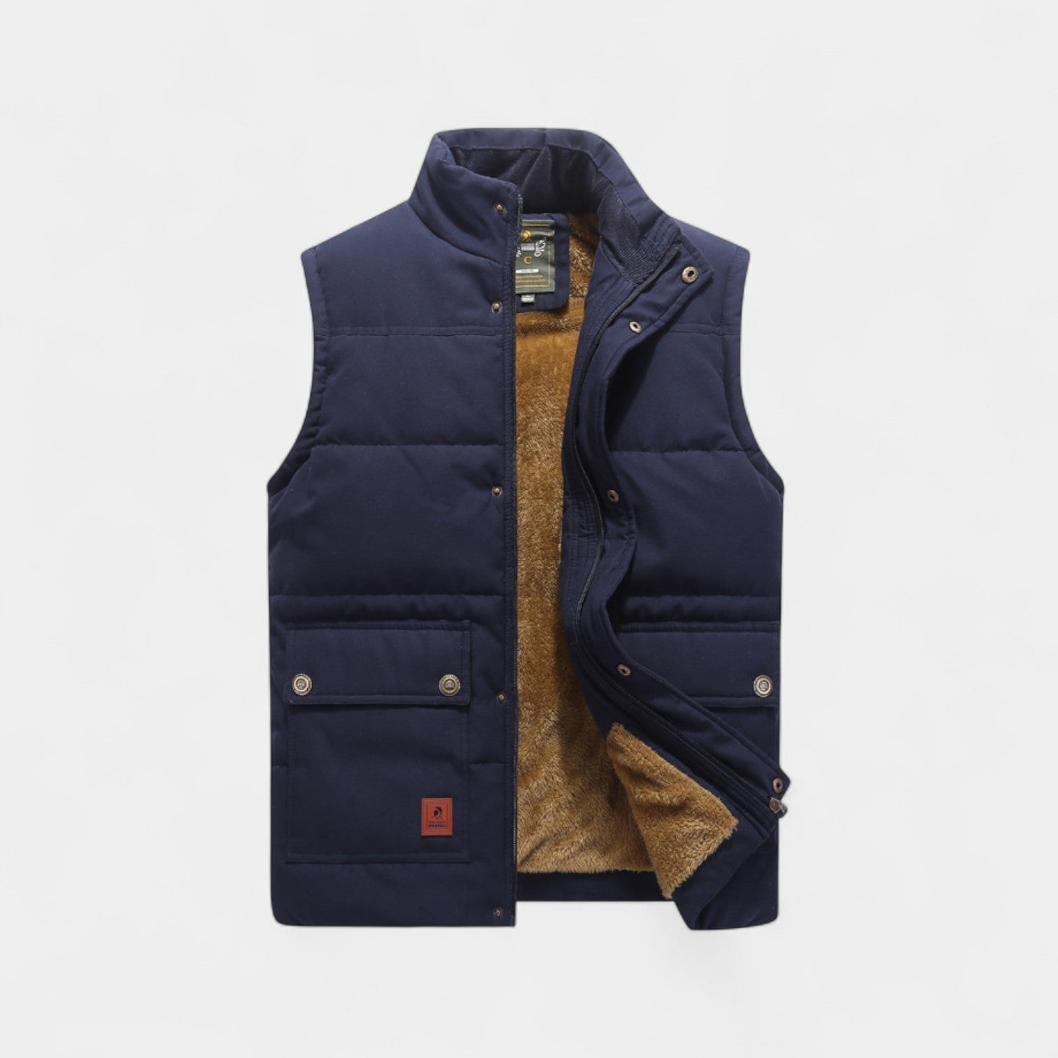 Riche | Gilet sans manches homme coton doublé velours – couche minimaliste raffinée