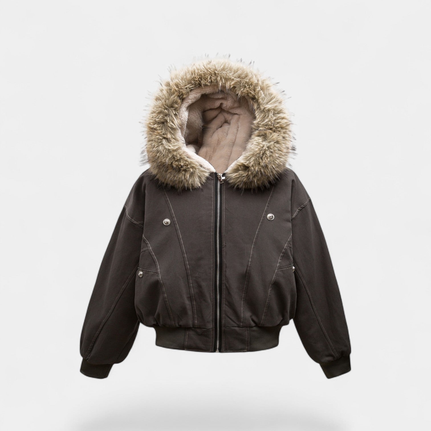 Riche | Doudoune à capuche homme coton – épaisse avec capuche doublée de fourrure