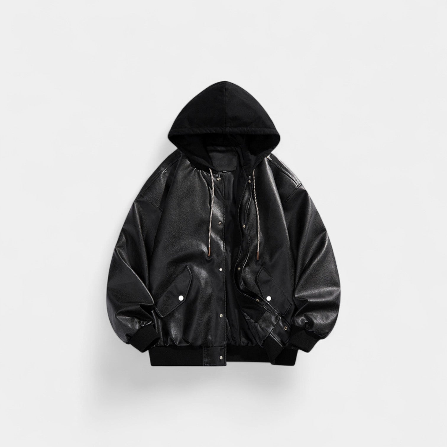 Riche | Blouson Varsity Homme Cuir Rétro – Effet Deux Pièces Moderne