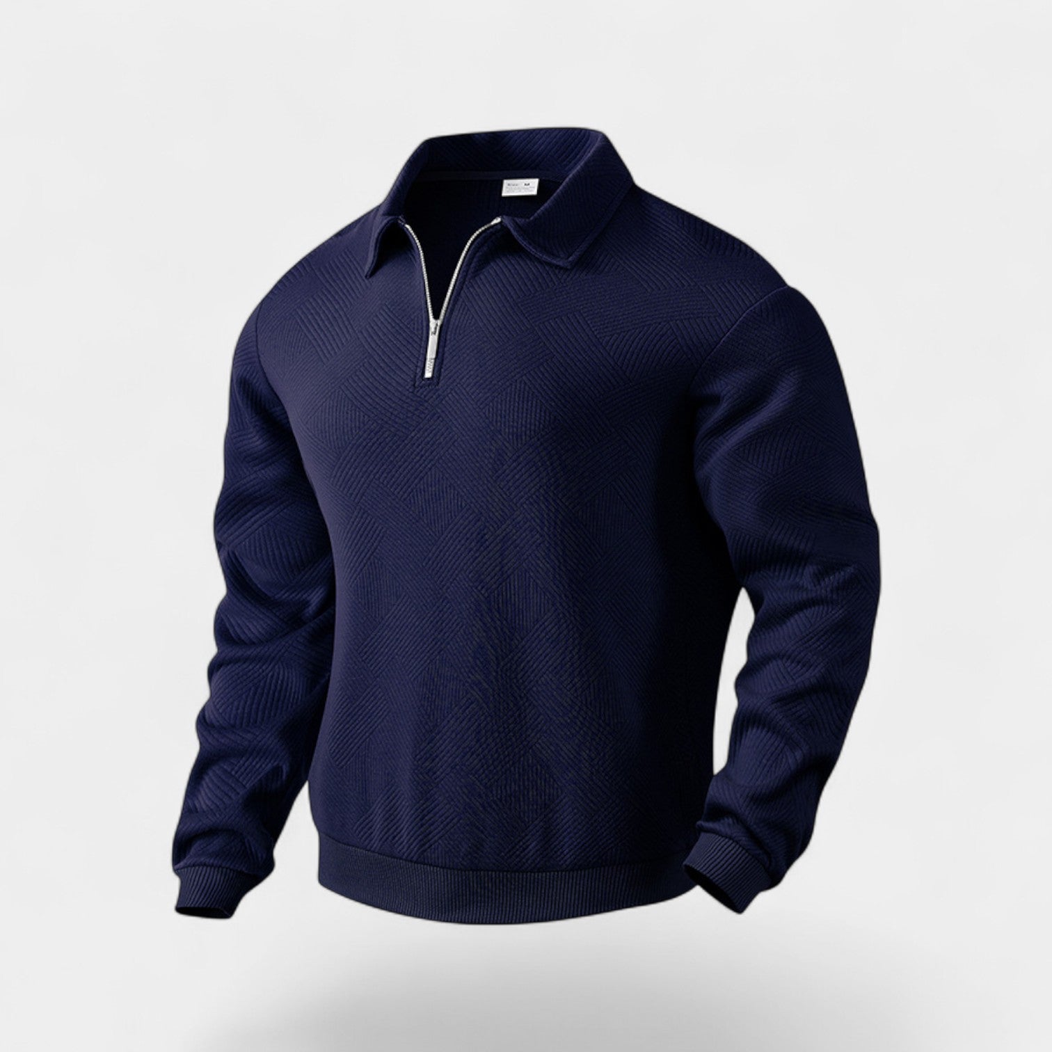 Riche | Quart-zip homme col à revers fibre – Coupe décontractée minimaliste