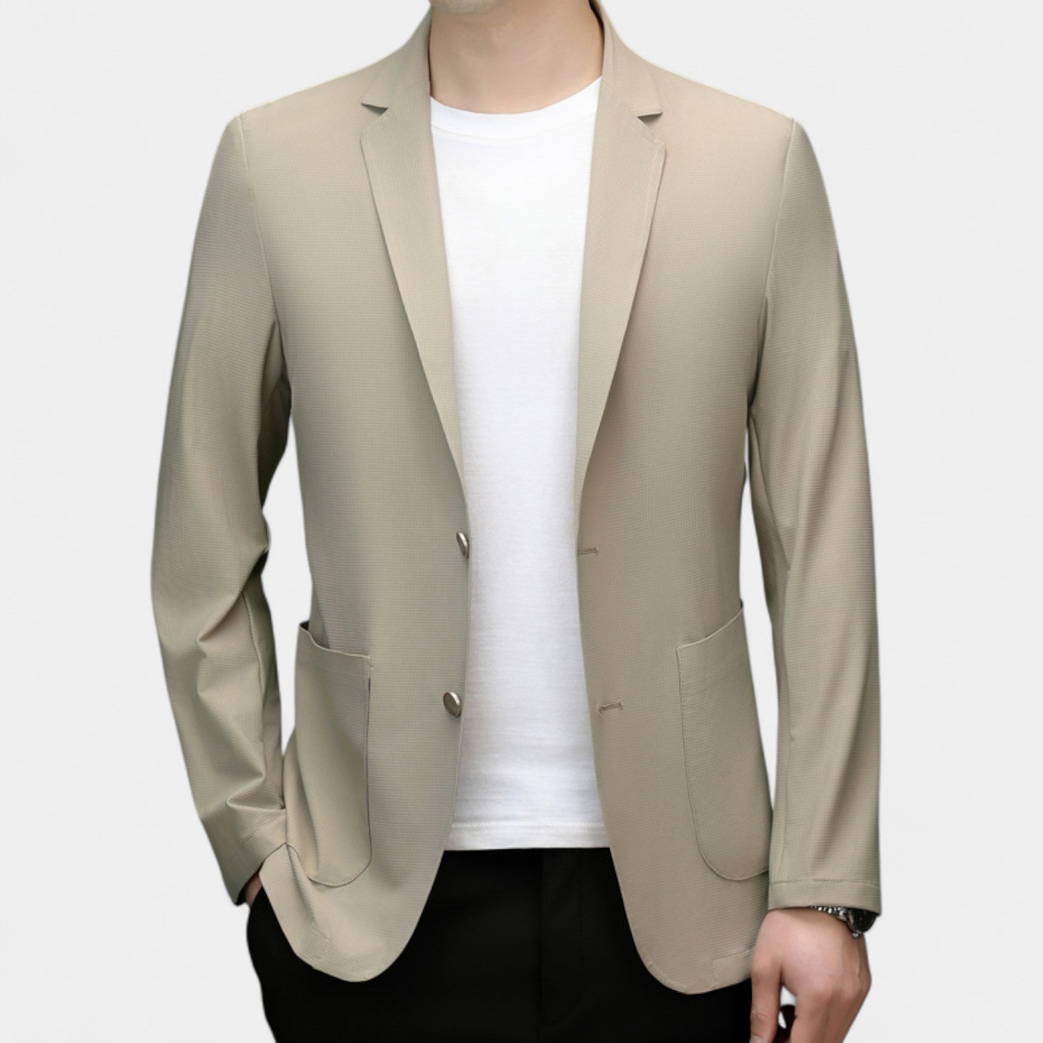 Riche | Blazer Homme en Soie Glacée – Coupe Tailleur Légère