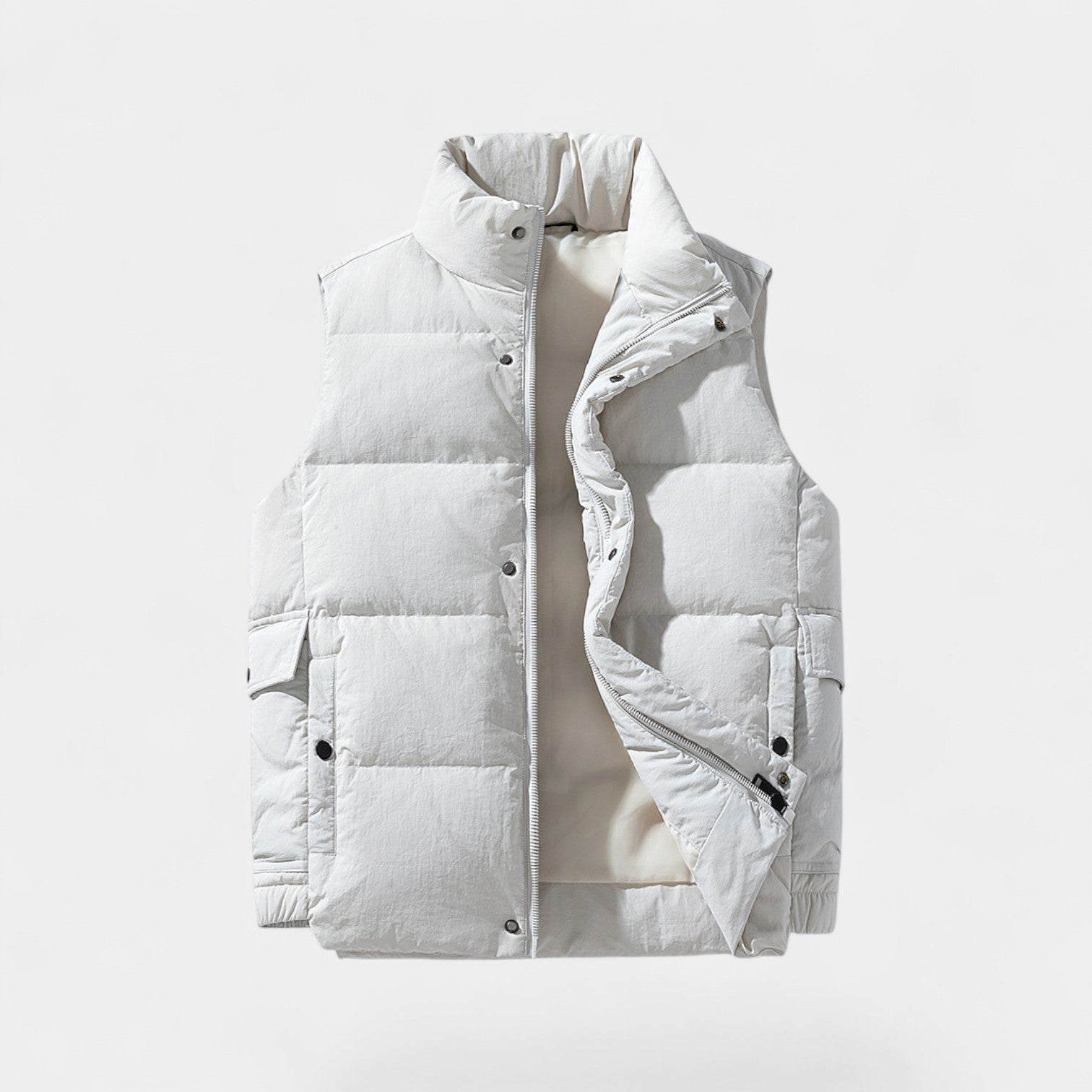 Riche | Gilet sans manches homme mélange technique – Col montant épais