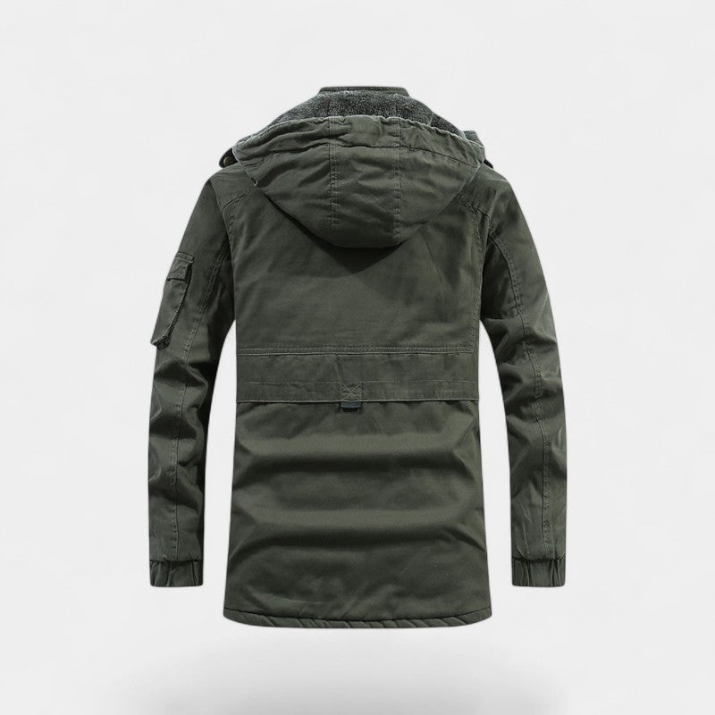 Riche | Parka homme coton capuche – Veste délavée à revers