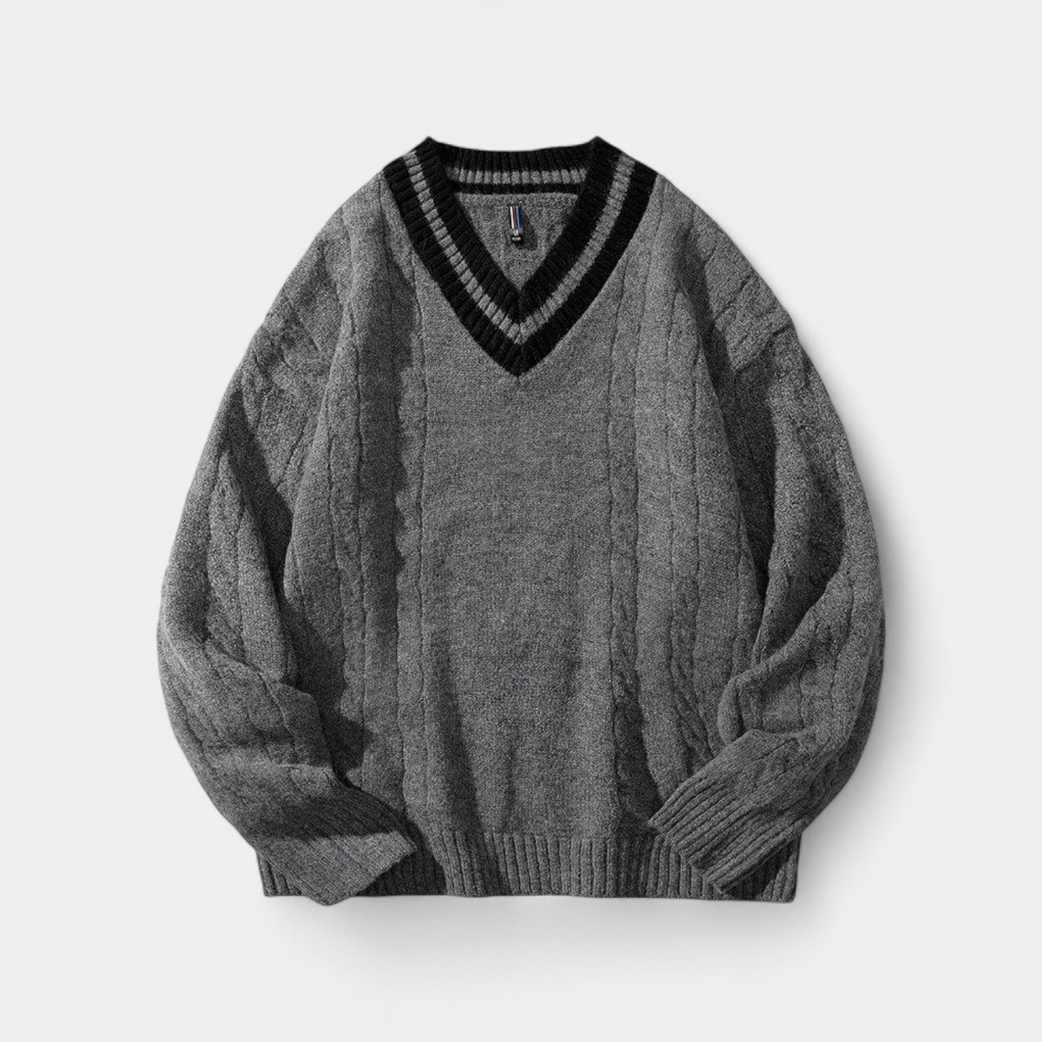 Riche | Pull torsadé homme col V – coupe décontractée