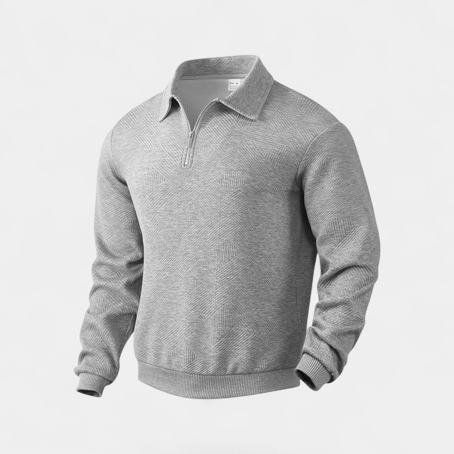 Riche | Quart-zip homme col à revers fibre – Coupe décontractée minimaliste