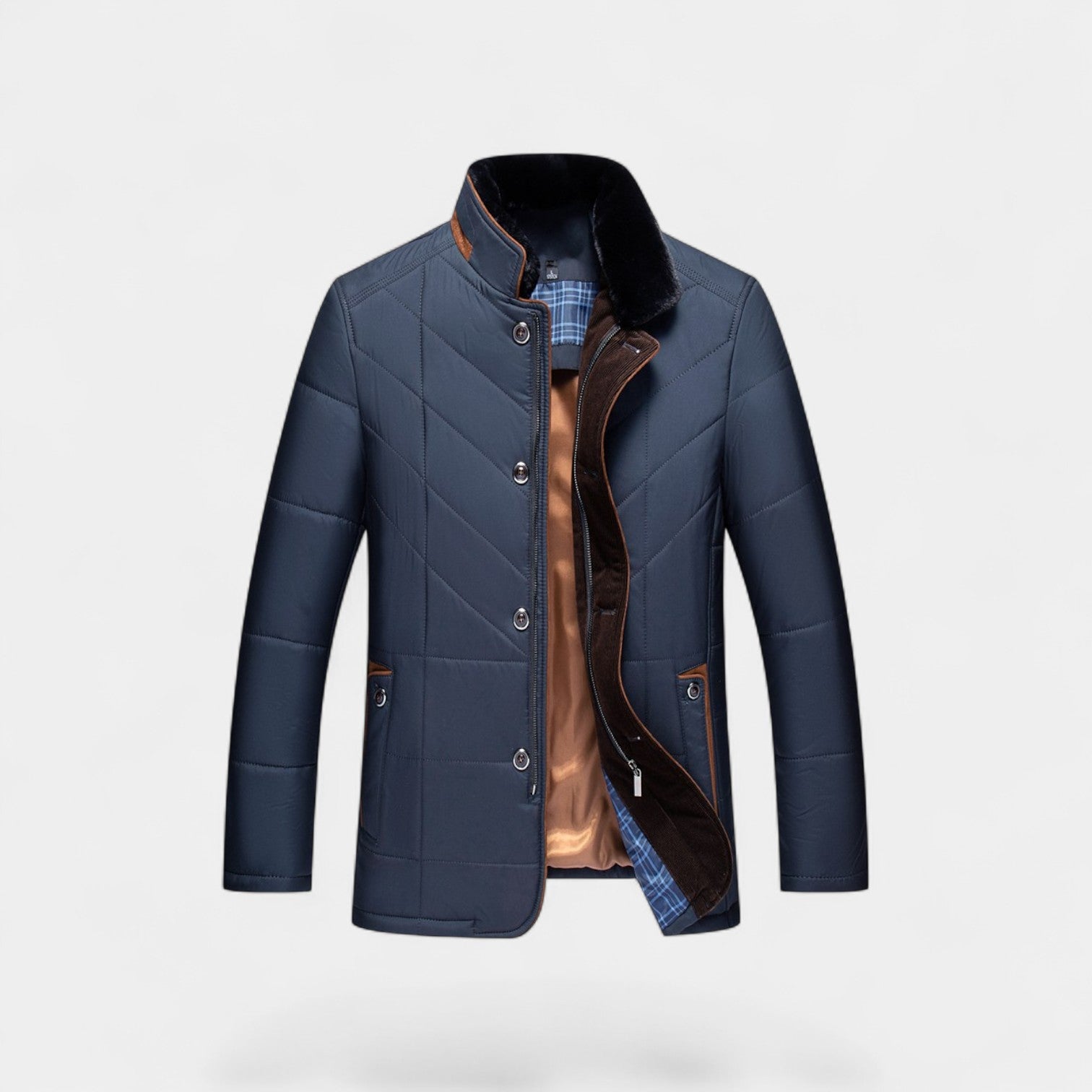 Riche | Manteau matelassé homme coton – Col montant minimaliste