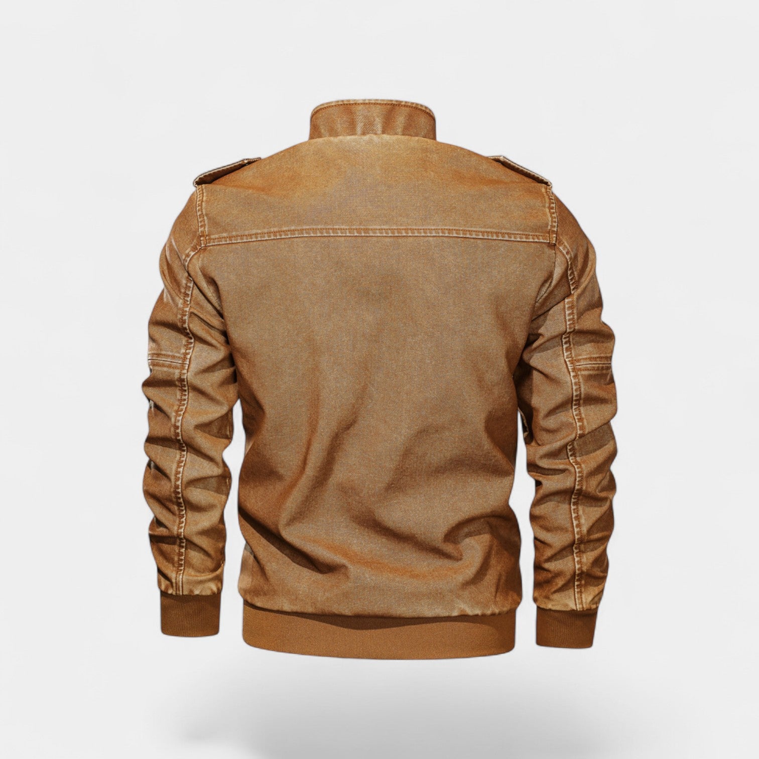 Riche | Veste homme en cuir col montant – finition mate, raffinée, silhouette quotidienne