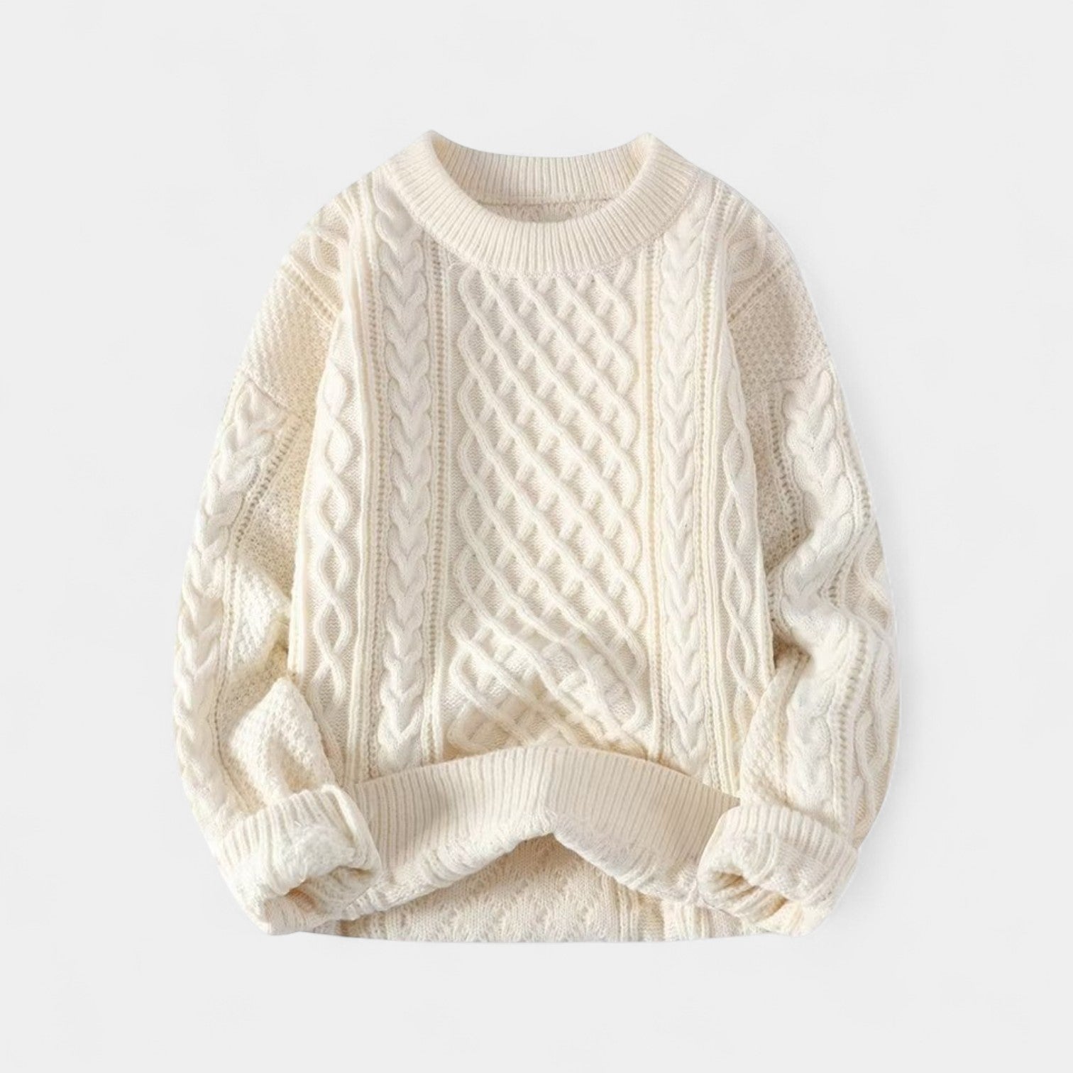 Riche | Pull homme maille coton - Torsades coupe ample