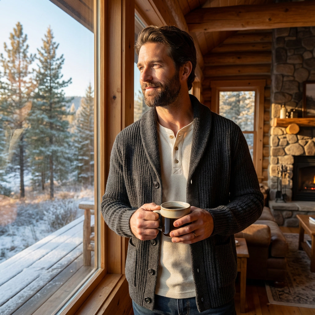 Riche | Gilet homme en laine col montant boutonné – raffiné, chaud, silhouette quotidienne