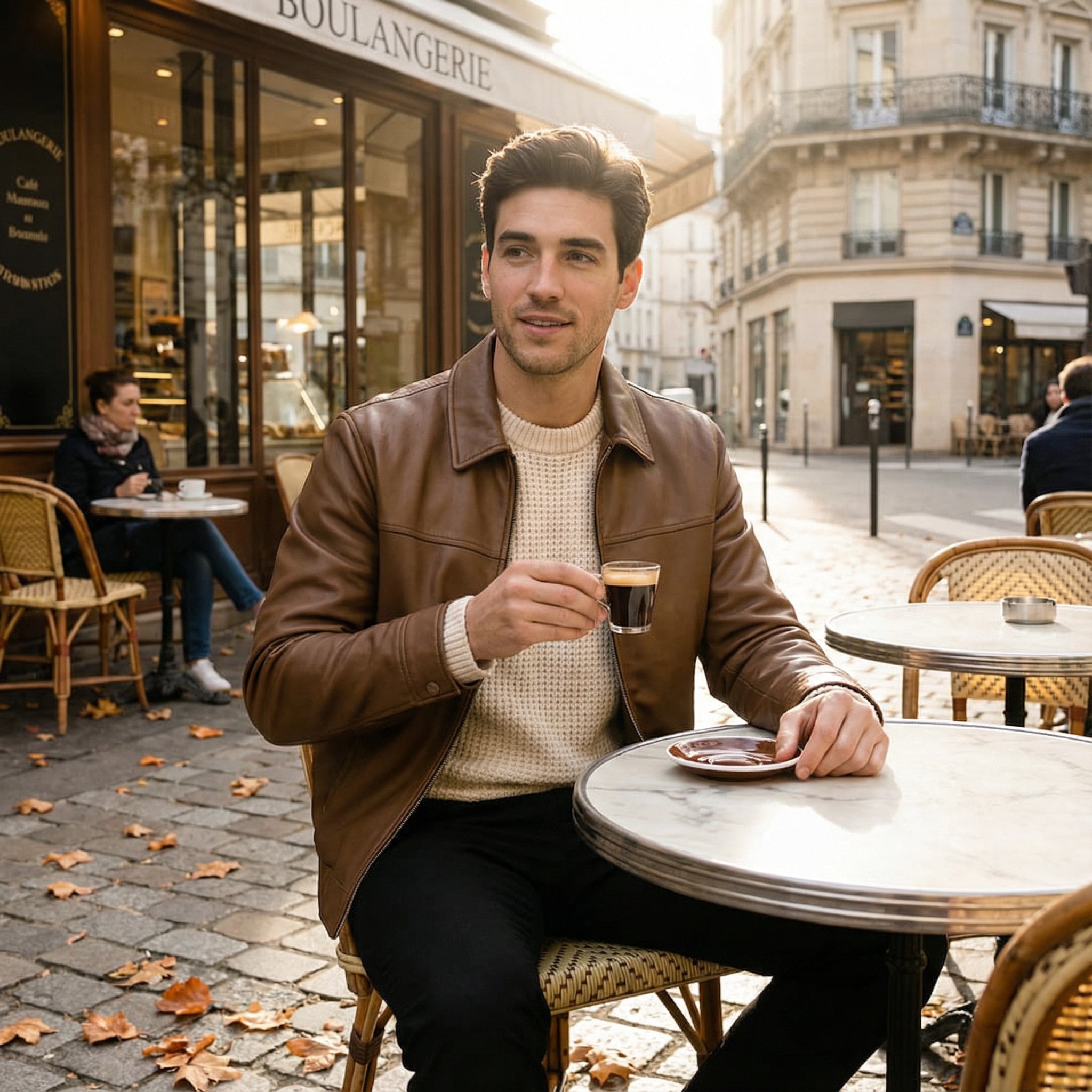 Riche | Manteau homme ajusté en cuir PU