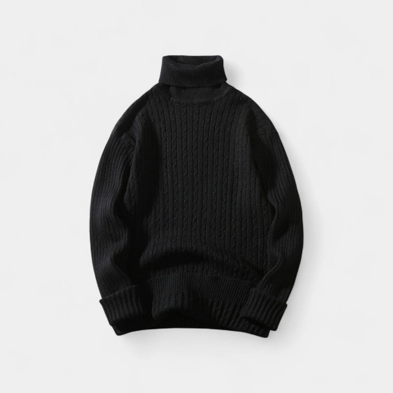 Riche | Pull col roulé homme en – élégance torsadée