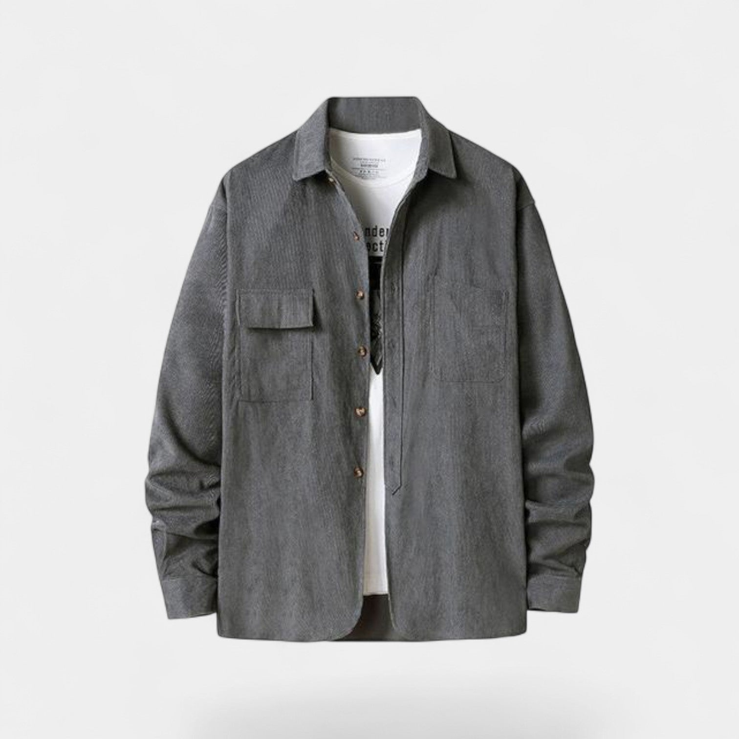 Riche | Veste-chemise homme coton velours côtelé – style raffiné décontracté