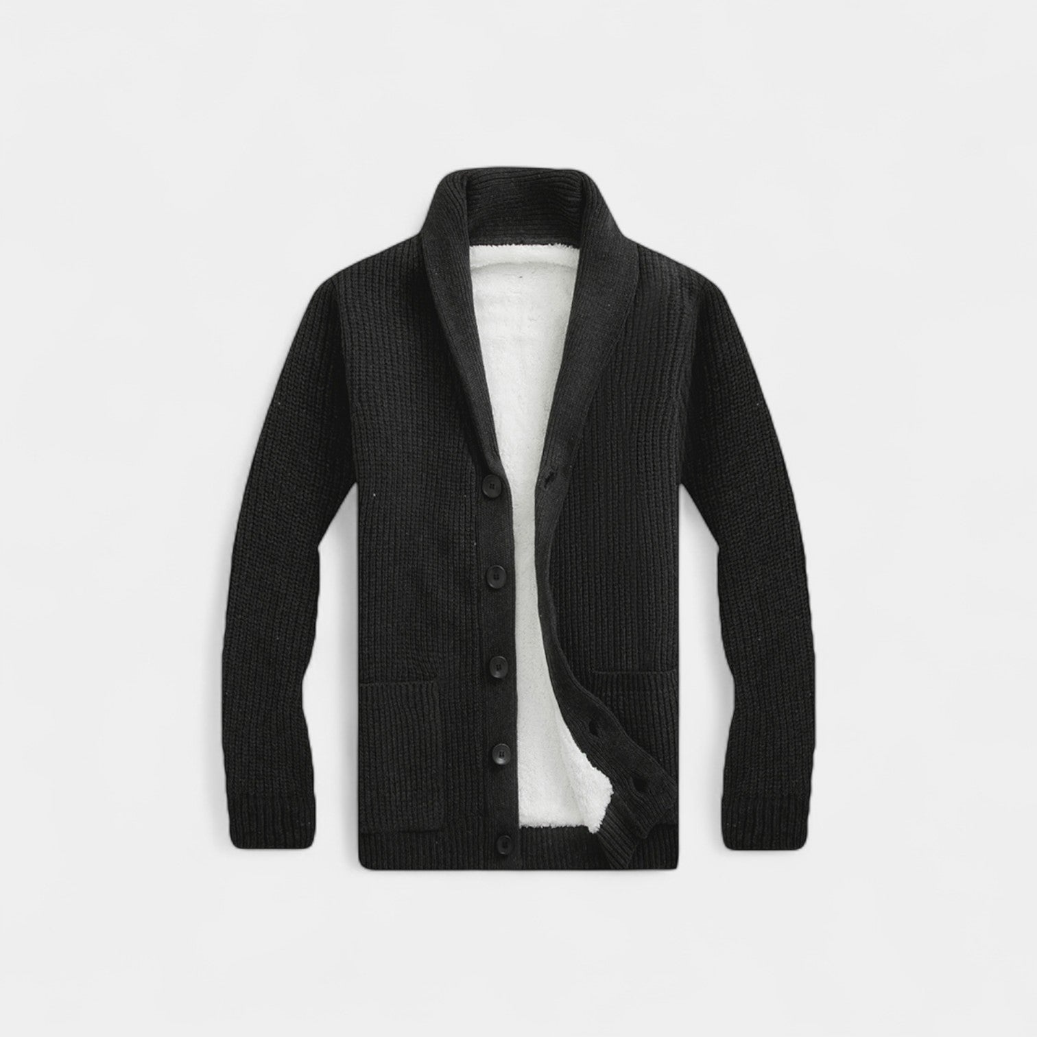 Riche | Cardigan homme tricoté laine col V – Style minimaliste intemporel