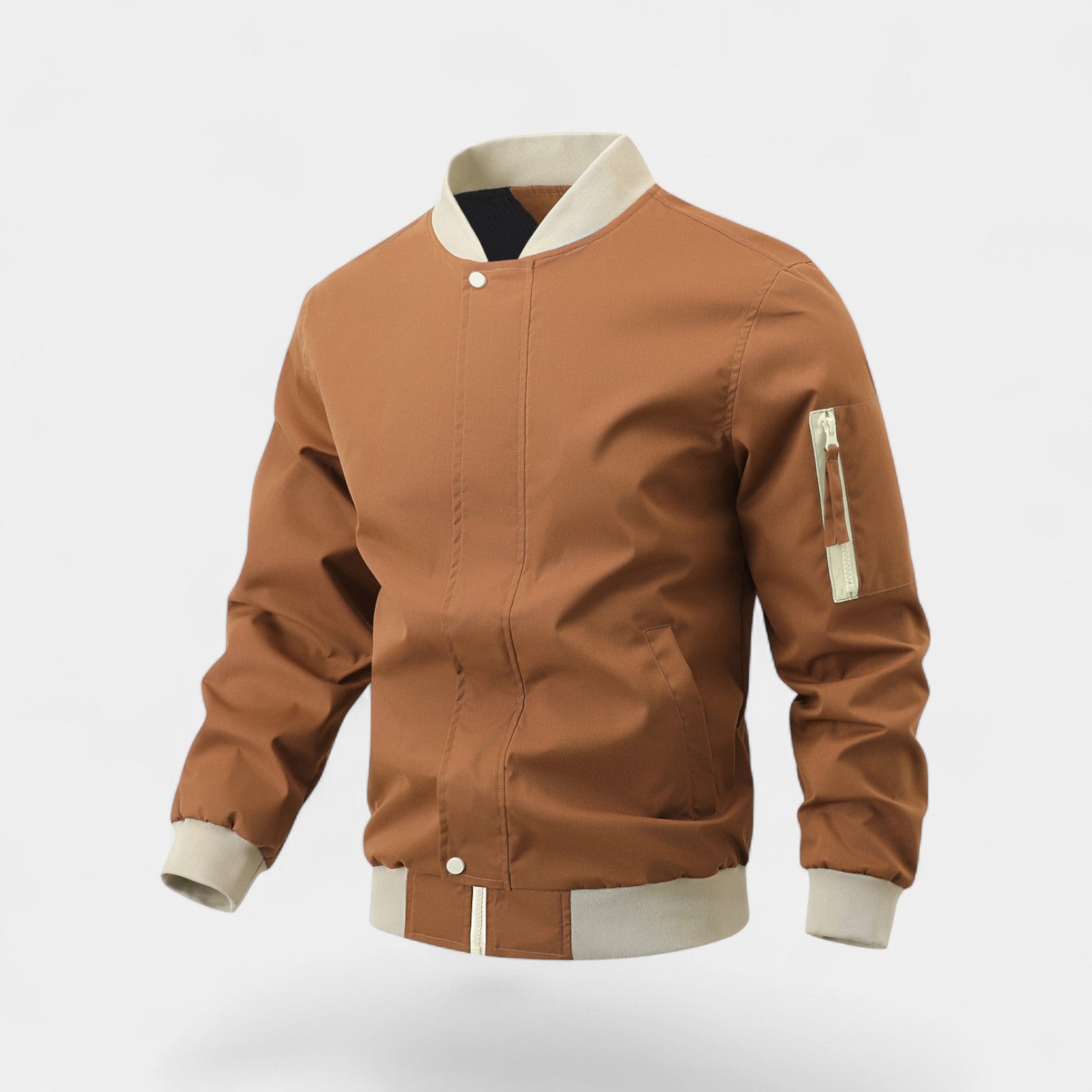 Riche | Blouson Homme – Bomber Col Semi-Montant en Tissu Technique