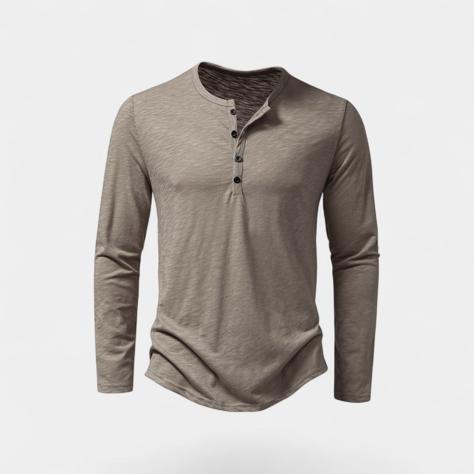 Riche | T-shirt homme manches longues à boutons – mélange technique casual raffiné