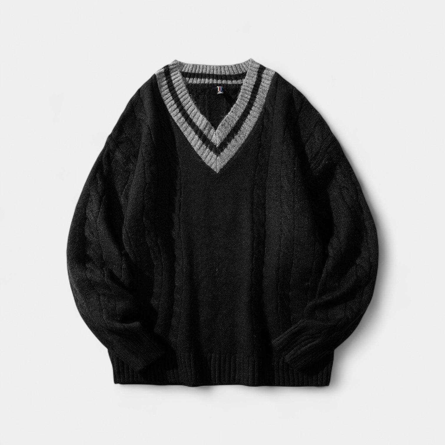 Riche | Pull torsadé homme col V – coupe décontractée
