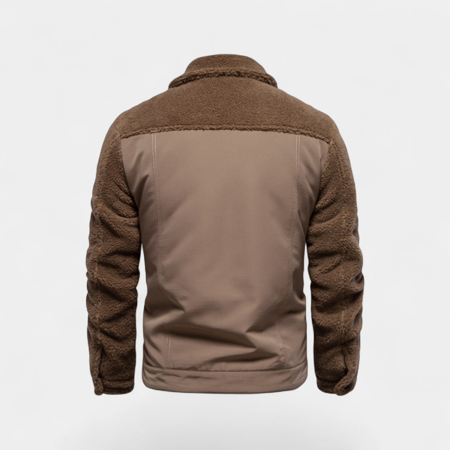 Riche | Veste homme patchwork en laine d’agneau – décontractée, raffinée, silhouette hivernale