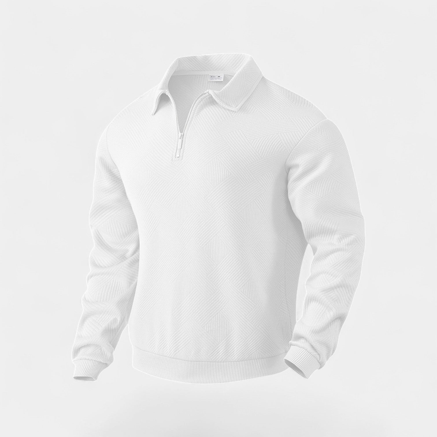 Riche | Quart-zip homme col à revers fibre – Coupe décontractée minimaliste