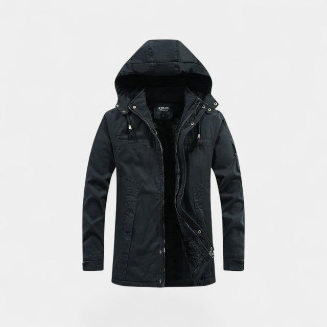 Riche | Parka homme coton capuche – Veste délavée à revers