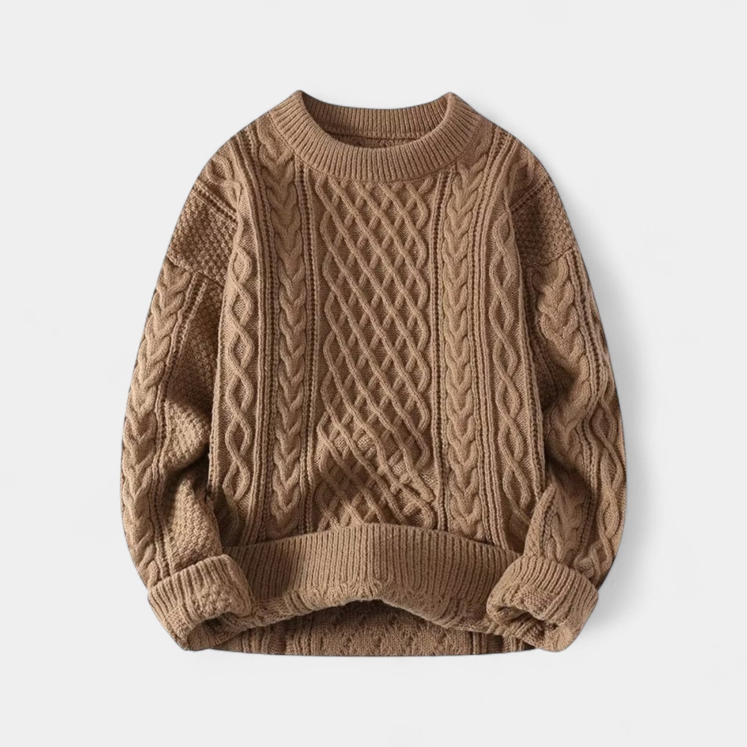 Riche | Pull homme maille coton - Torsades coupe ample
