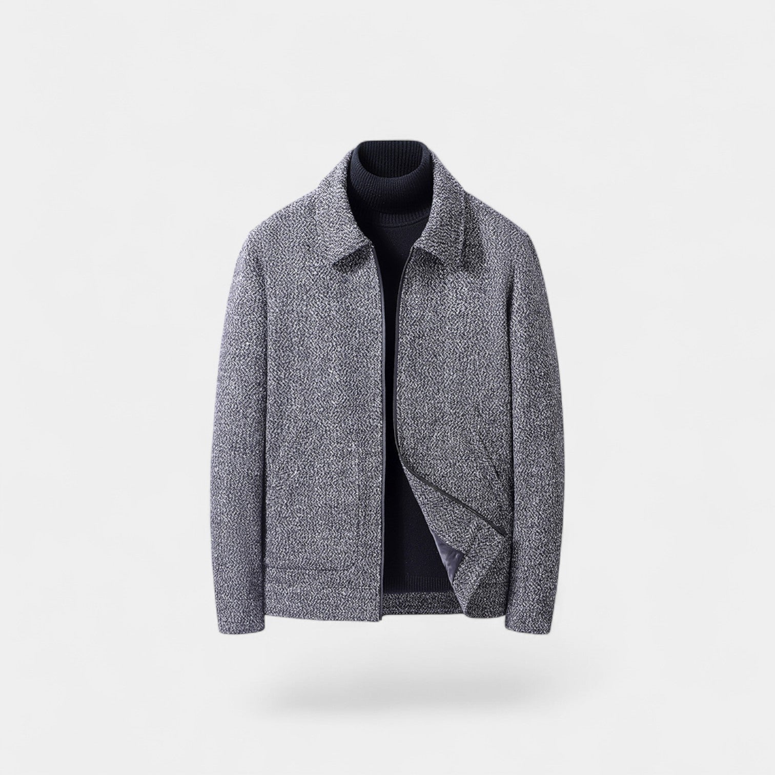 Riche | Manteau en Laine Homme Col Montant – Élégance Moderne Tailleur