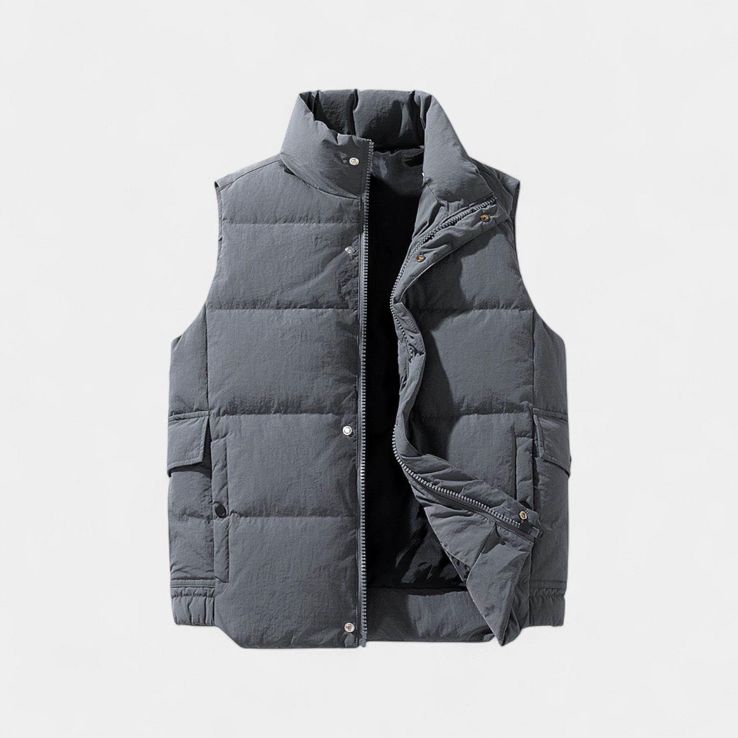 Riche | Gilet sans manches homme mélange technique – Col montant épais