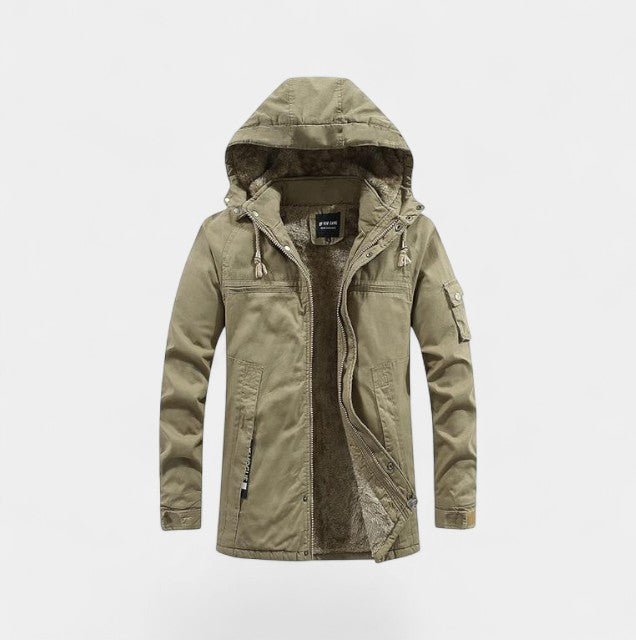 Riche | Parka homme coton capuche – Veste délavée à revers