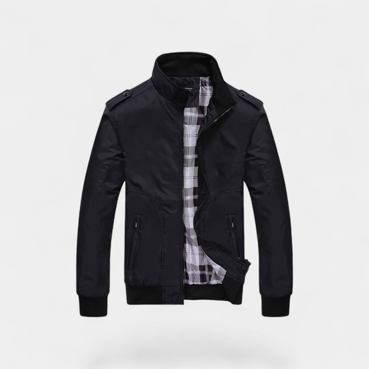 Riche | Veste homme casual couleur unie – coupe slim, raffinée, col montant