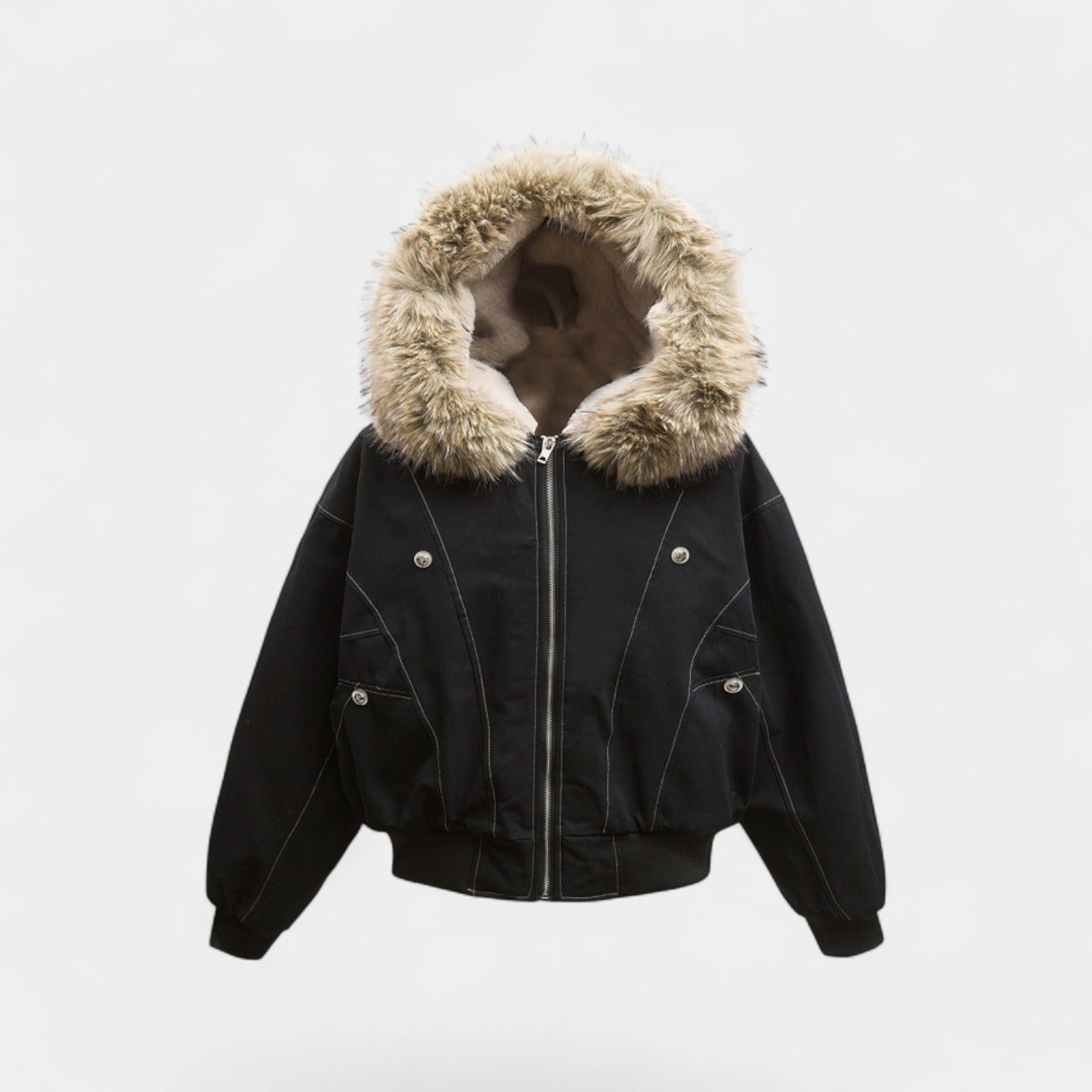 Riche | Doudoune à capuche homme coton – épaisse avec capuche doublée de fourrure