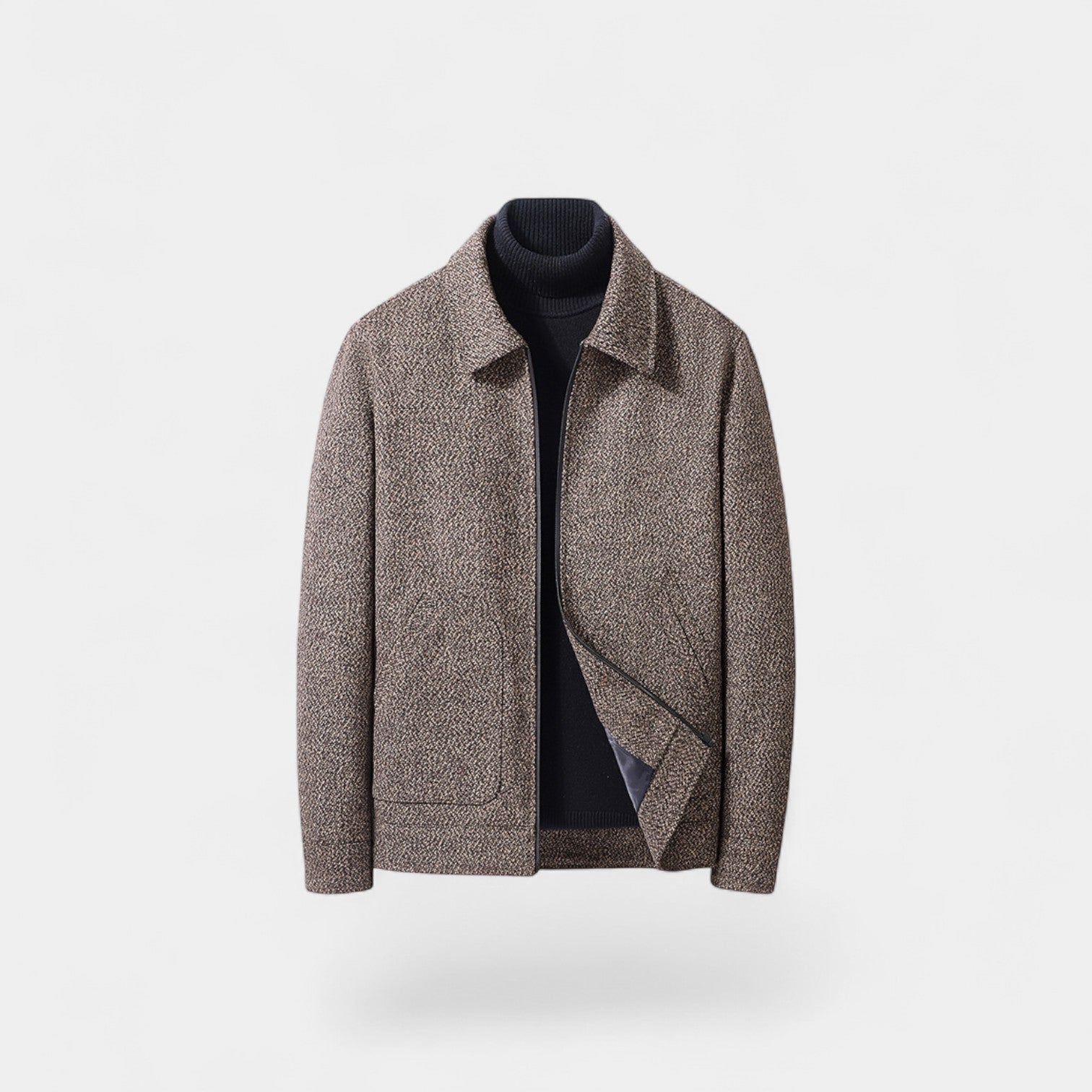 Riche | Manteau en Laine Homme Col Montant – Élégance Moderne Tailleur