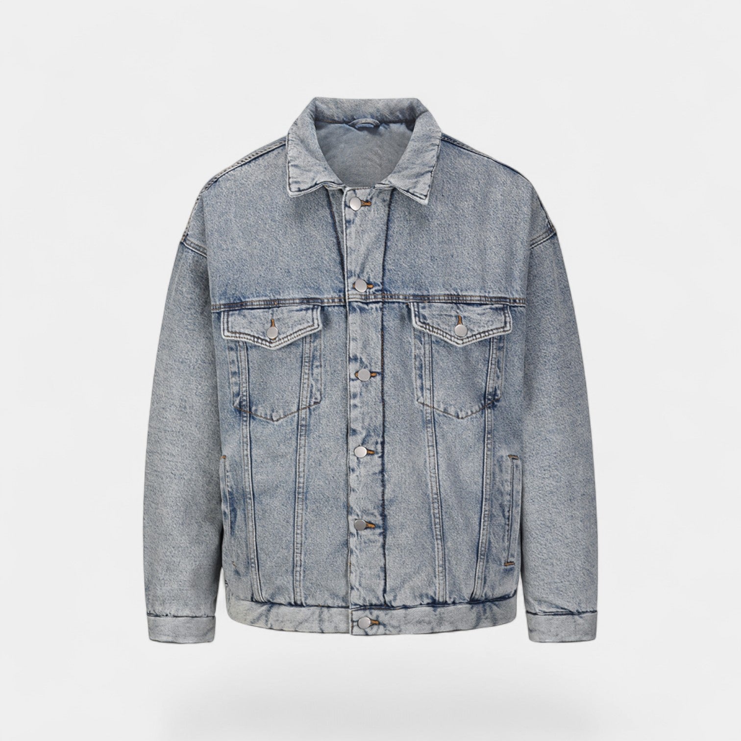 Riche | Veste homme en jean délavé coupe ample – rétro, authentique, silhouette quotidienne