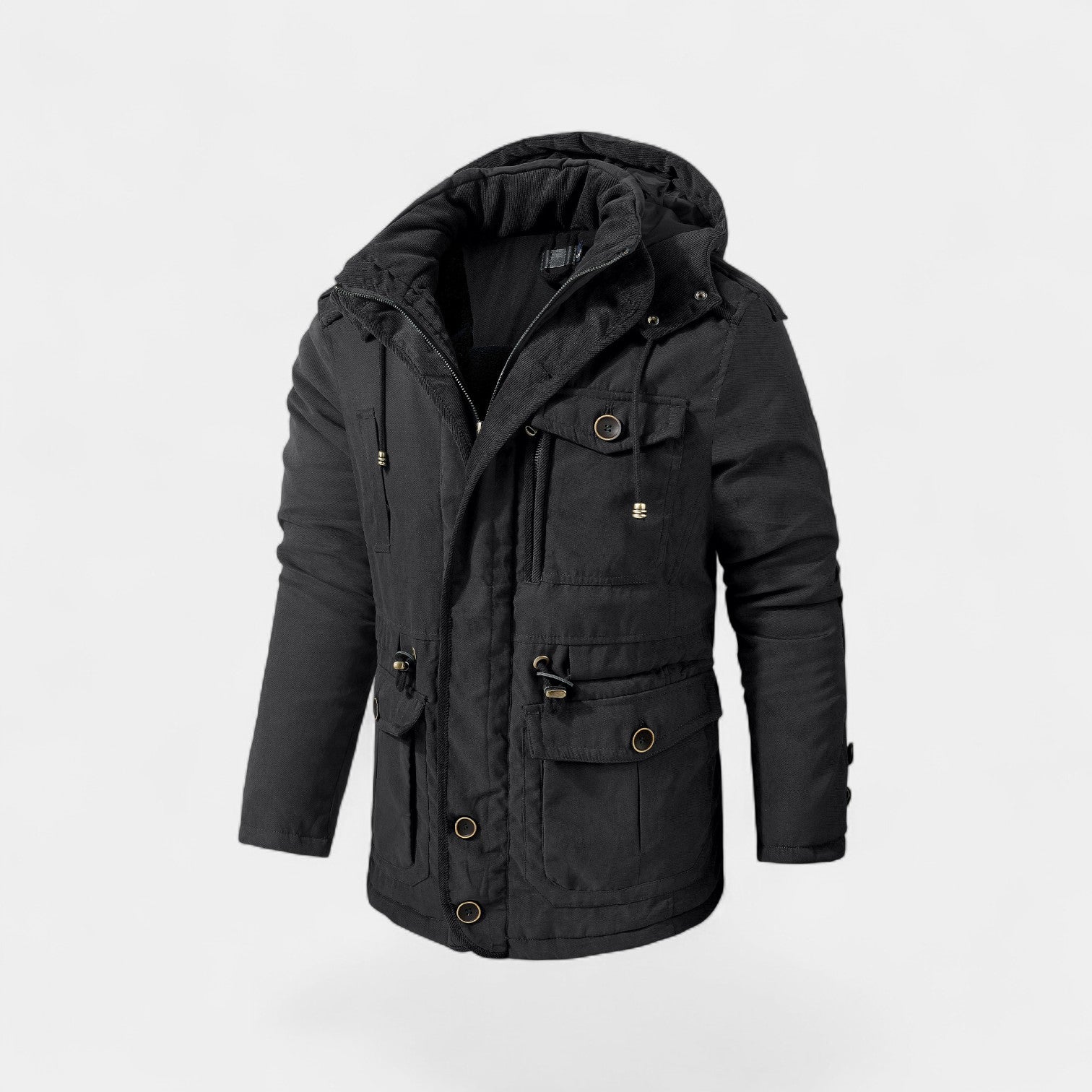 Riche | Parka Homme en Coton – Mi-Longue à Capuche Matelassée