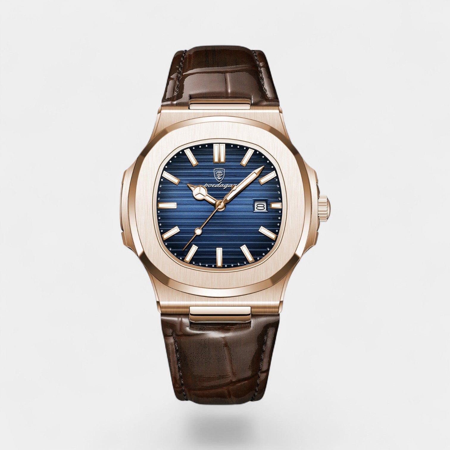 Riche | Montre pour Homme Bracelet Cuir – Quartz Lumineuse et Étanche 40 mm