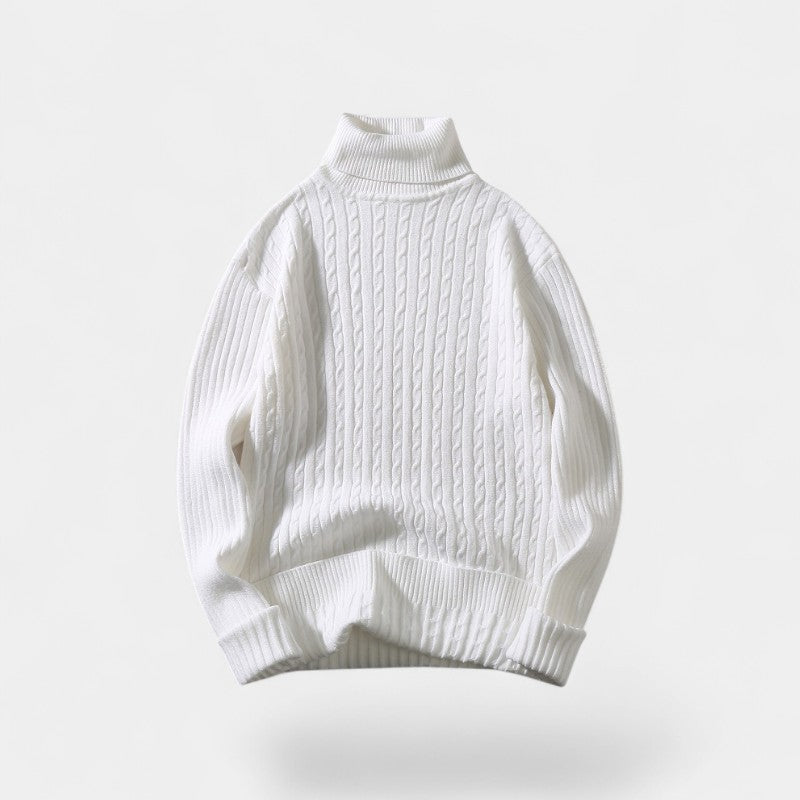 Riche | Pull col roulé homme en – élégance torsadée