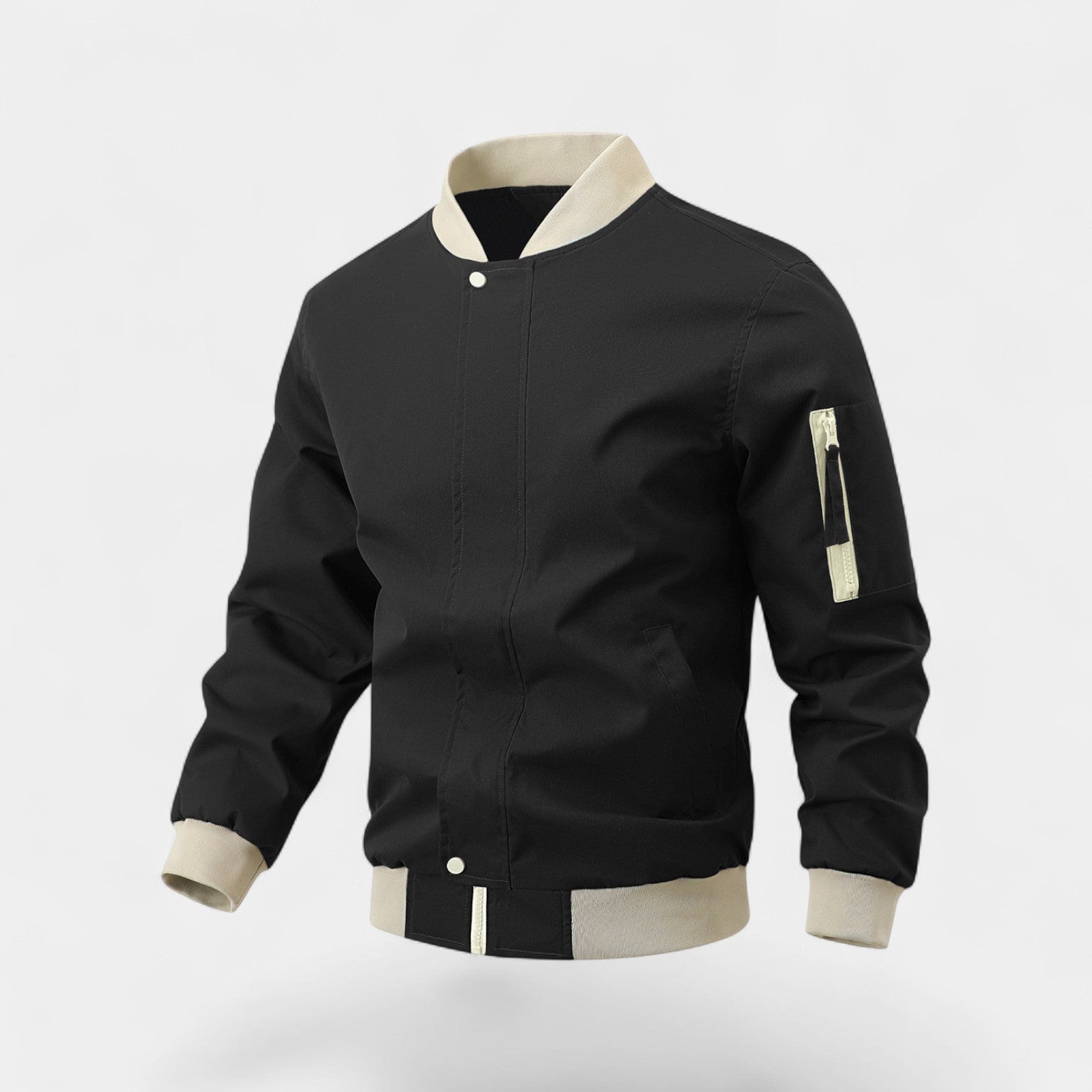 Riche | Blouson Homme – Bomber Col Semi-Montant en Tissu Technique