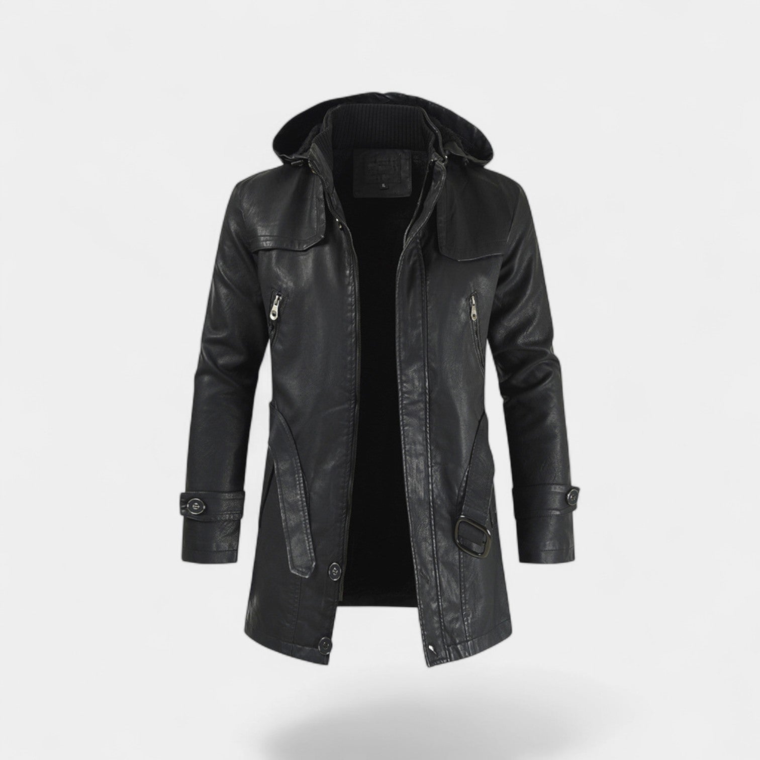 Riche | Manteau Homme en Cuir – Trench Mi-Long Coupe Moderne