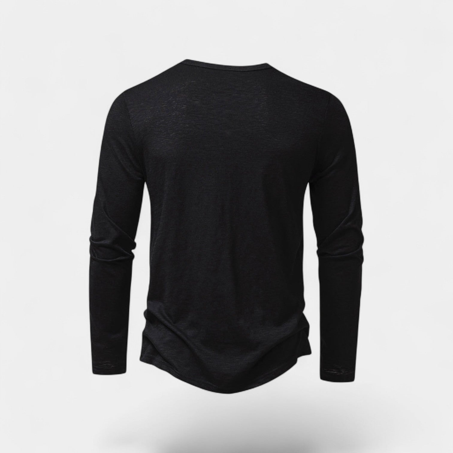 Riche | T-shirt homme manches longues à boutons – mélange technique casual raffiné