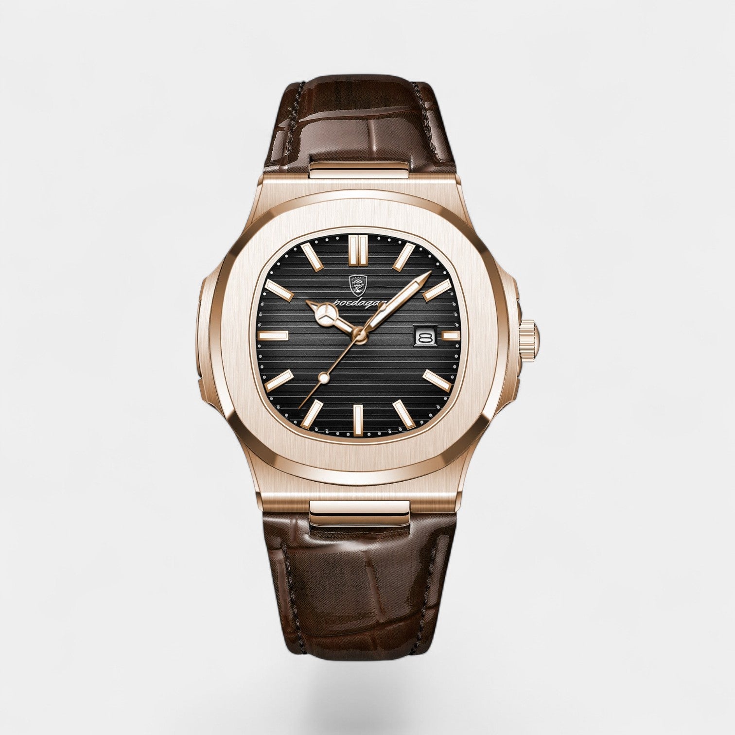 Riche | Montre pour Homme Bracelet Cuir – Quartz Lumineuse et Étanche 40 mm