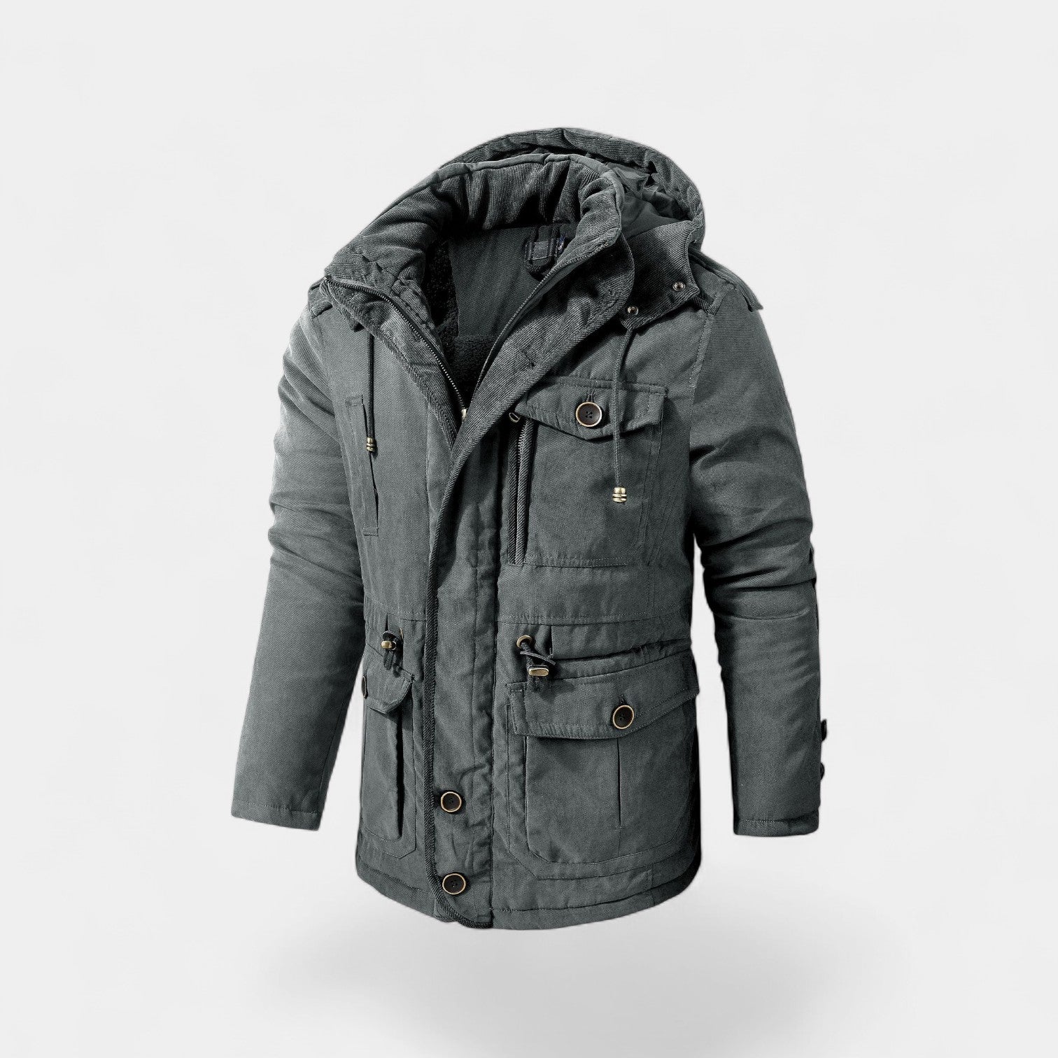 Riche | Parka Homme en Coton – Mi-Longue à Capuche Matelassée