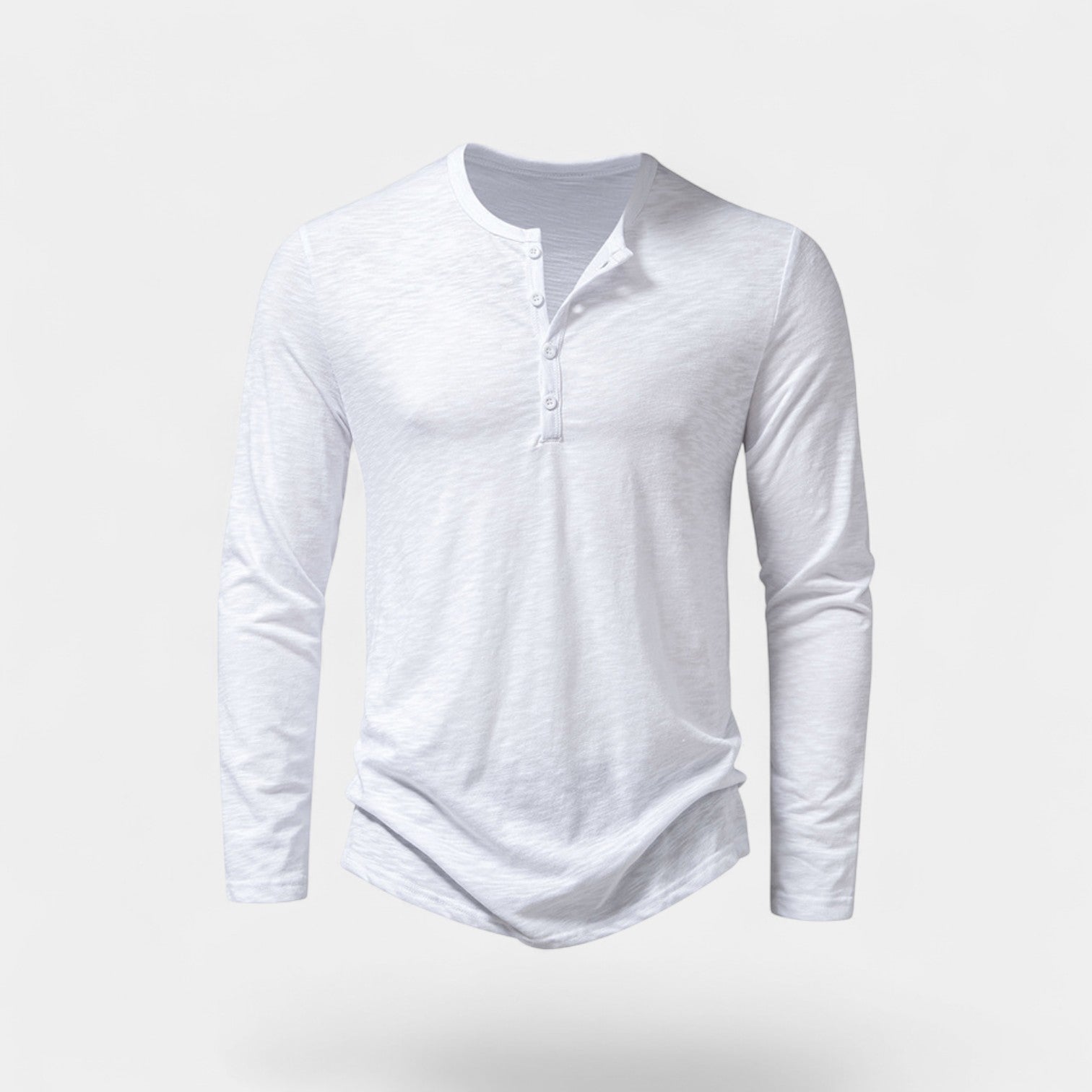 Riche | T-shirt homme manches longues à boutons – mélange technique casual raffiné