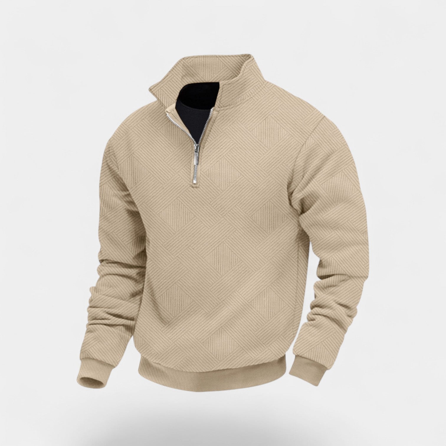 Riche | Pull homme à col revers demi-zip coupe ample – raffiné, décontracté, silhouette moderne