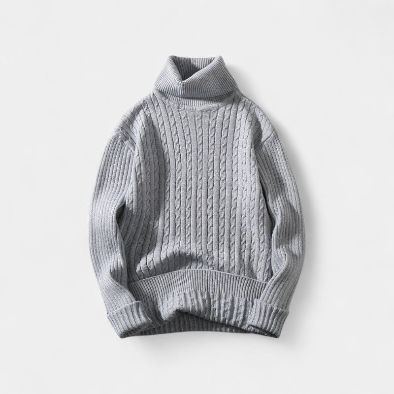 Riche | Pull col roulé homme en – élégance torsadée